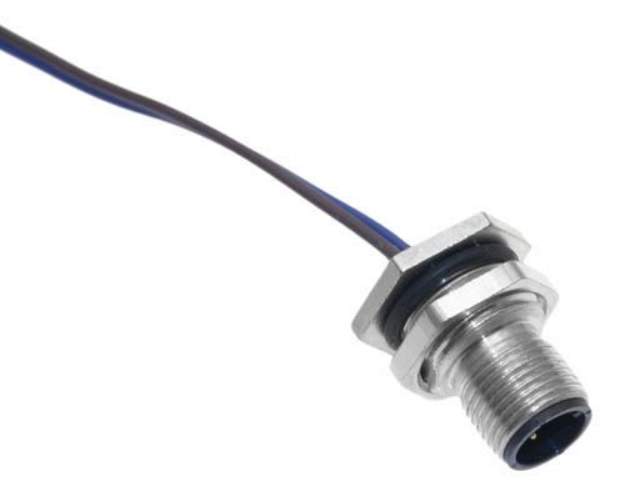 MDC-5MR-BM-18 MENCOM CIRCULAR CONNECTOR<br>5 PIN M12 MALE STR BM 1' CABLE 18AWG PG9 THR 300VDC